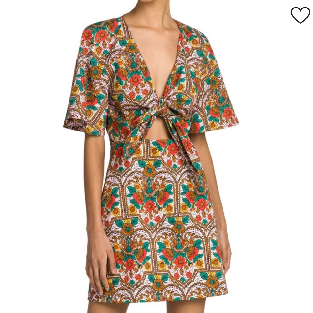 LA DoubleJ Peek-a-Boo Mini Dress in Corte White Size XS NWT